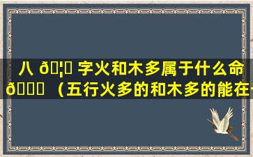 八 🦊 字火和木多属于什么命 🐘 （五行火多的和木多的能在一起吗）